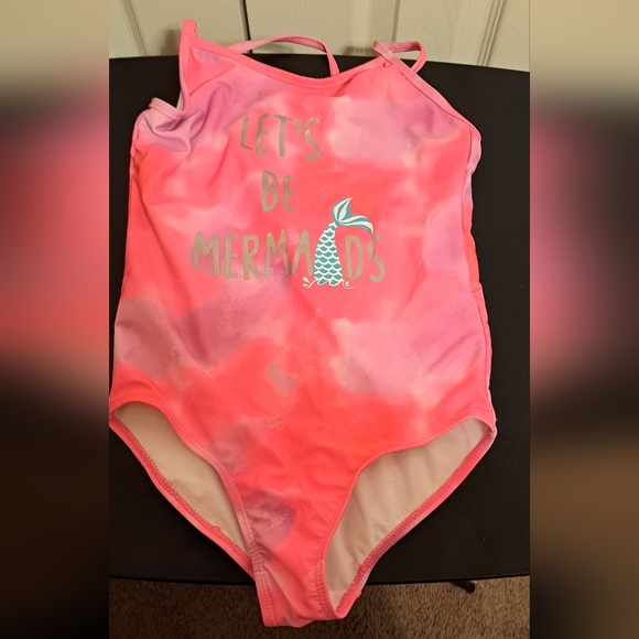 Girl's "Let's Be a Mermaid" Swimsuit good preloved condition - Picture 1 of 5